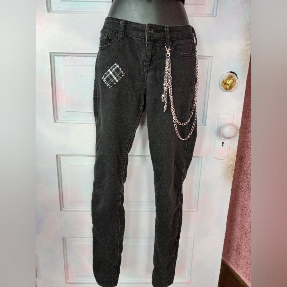 Frankensteins Monster & Bride mashup custom OOAK unique skinny jeans! - Picture 7 of 12